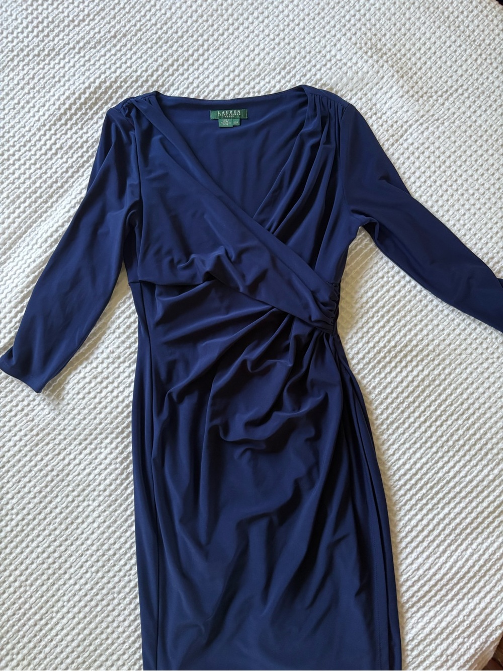 Ralph Lauren Deep Navy Wrap-Front Dress